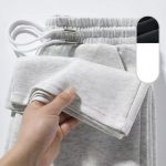 Men's Knit Cargo Pants - White Oversized Straight-Leg Trousers