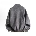 Distressed Leather Jacket with Shearling - Unisex Vintage Biker Style Coat - Image 2