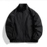 Men's Varsity Baseball Jacket - Black Oversized Streetwear Windbreaker - Image 2