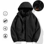 Unisex 3-in-1 Waterproof Hiking Jacket - Detachable Hoodie System for All-Weather
